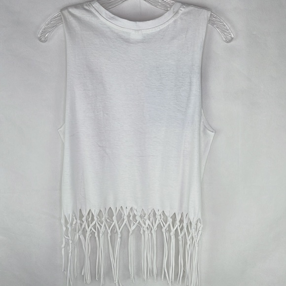 Messy Buns Lazy Days American Flag Arrows Fringed Tank Top - Picture 3 of 3